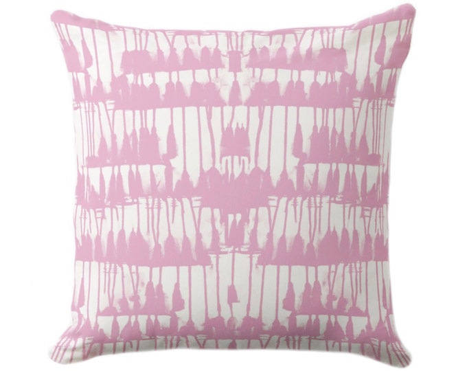 Color Bleed Abstract Print Throw Pillow or Cover, White/Pink 16, 18, 20, 22 or 26" Sq Pillows/Covers Bright Modern/Geometric/Lines Print