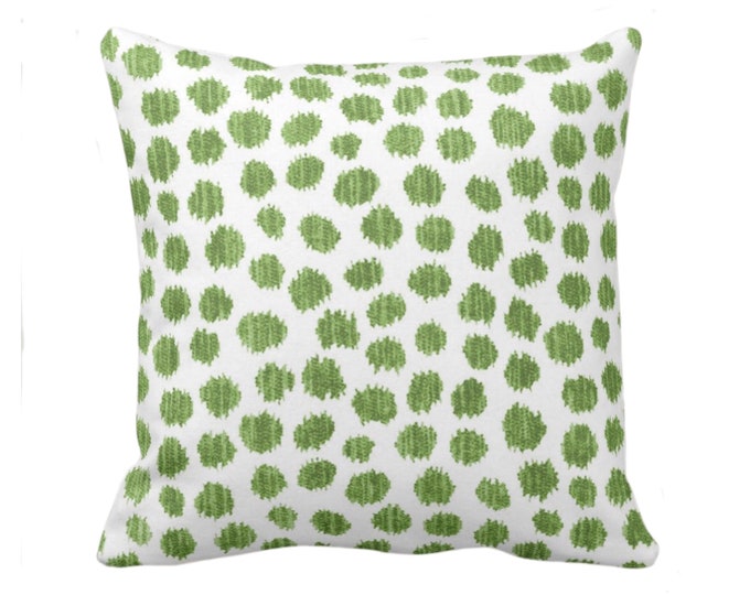 Scratchy Dots Throw Pillow or Cover, Olive/White 16, 18, 20, 22 or 26" Sq Pillows/Covers, Green Scribble/Dots/Spots/Circles Print/Pattern