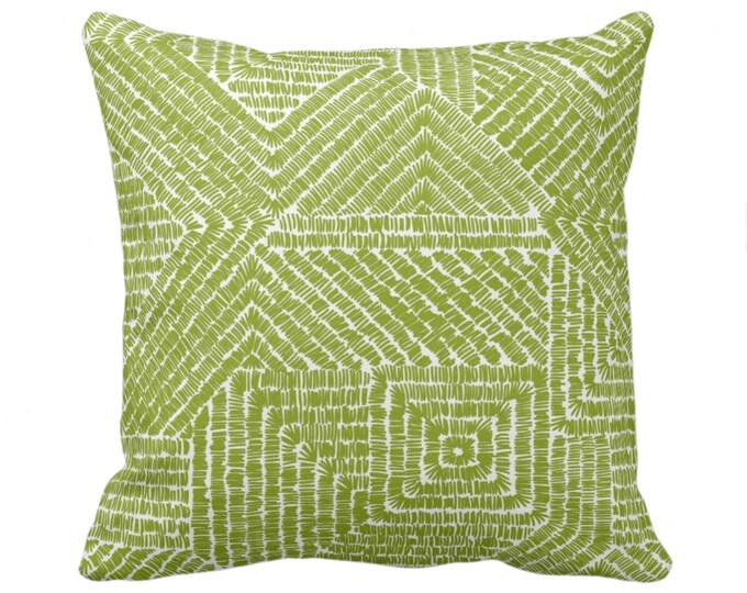 Tribal Geo Throw Pillow or Cover, Heron Green 16, 18, 20, 22, 26" Sq Pillows/Covers, Bright/Light Geometric/Tribal/Batik/Geo/Boho/Diamond