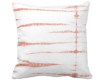 OUTDOOR Subtle Stripe Throw Pillow/Cover, Sand Pink/White 14, 16, 18, 20, 26" Sq Pillows/Covers, Blush Shibori/Lines/Striped/Geometric Print