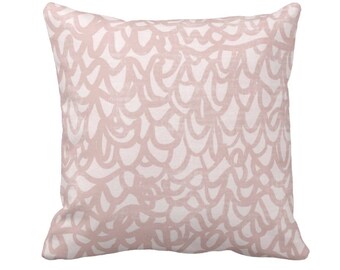 Scribble Lace Throw Pillow or Cover, Dusty Blush 16, 18, 20, 22 or 26" Sq Pillows or Covers, Light Pink Modern/Abstract Print/Pattern
