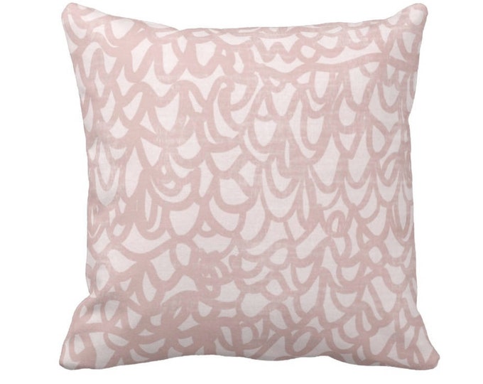 Scribble Lace Throw Pillow or Cover, Dusty Blush 14, 16, 18, 20 or 26" Sq Pillows or Covers, Light Pink Modern/Abstract Print/Pattern