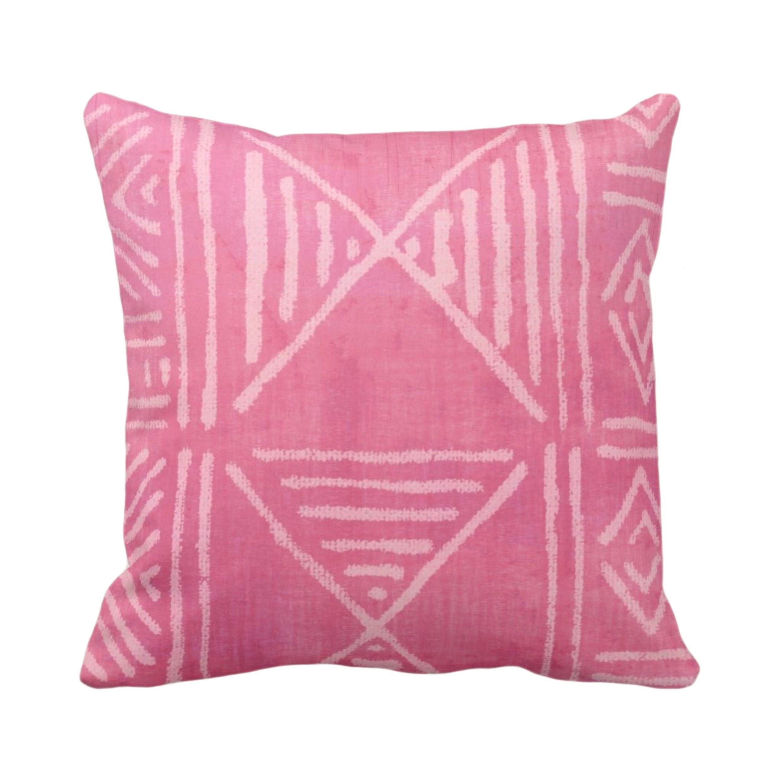 Pink mudcloth online pillow