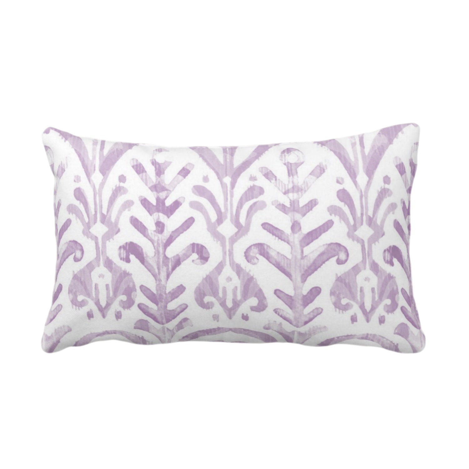 Watercolor Print Throw Pillow or Cover, Lavender/White 12 x 20 Lumbar