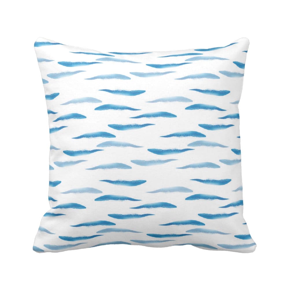 Outdoor Watercolor Waves Throw Pillow Or Cover 16 18 Or 20 Sq