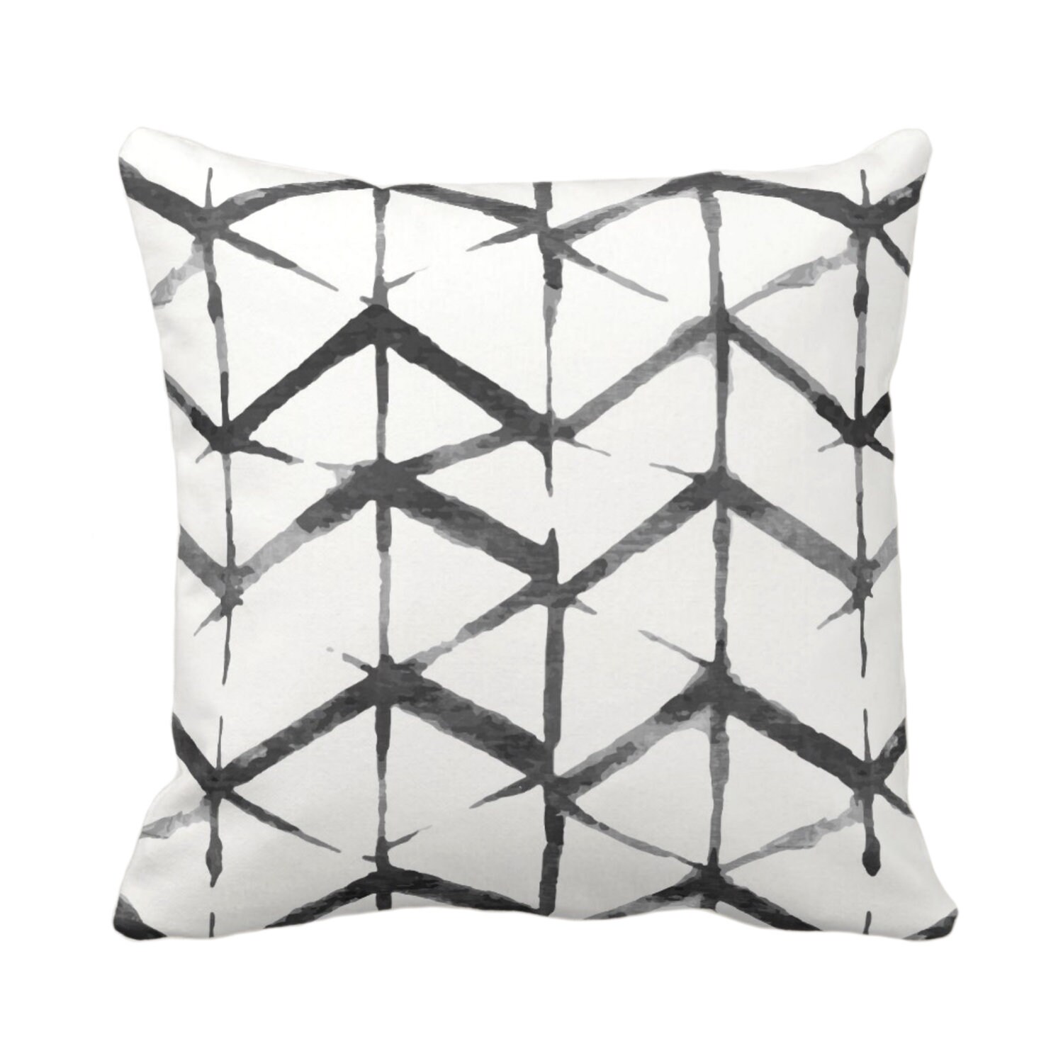 Shadow Geometric Throw Pillows or Covers, Black, Gray, White 16, 18, 20