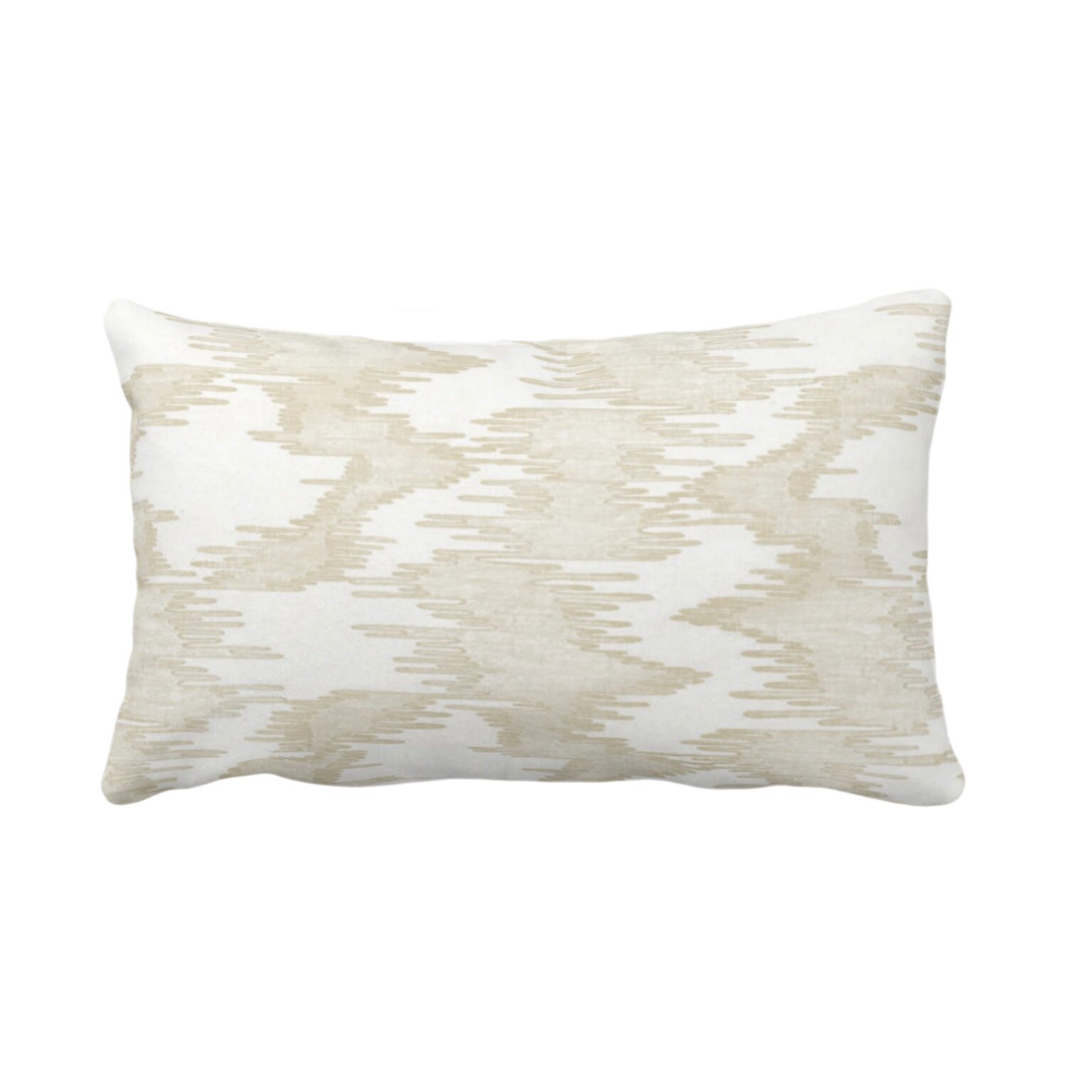Ikat Print Throw Pillow or Cover, White/Cream 12 x 20 Lumbar Pillows ...