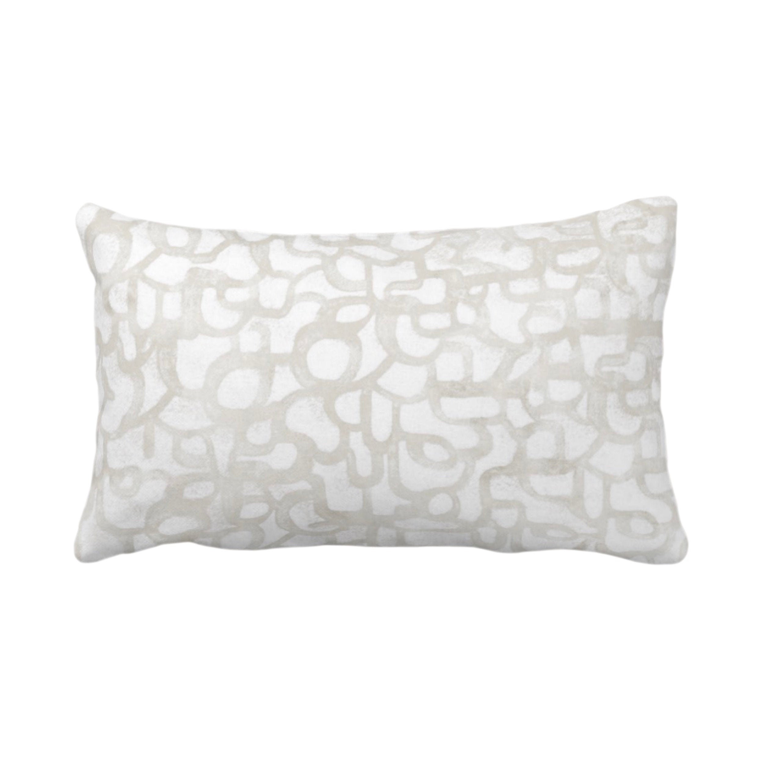 OUTDOOR Abstract Curves Throw Pillow or Cover, Flax 14 x 20 Lumbar