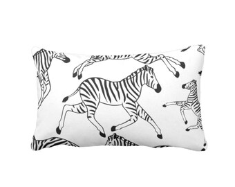Zebra Throw Pillow/Cover, Black/White 14 x 20" Lumbar Pillows/Covers, Animal/Stripes/Modern/Neutral/Jungle/Safari Nursery Print/Pattern