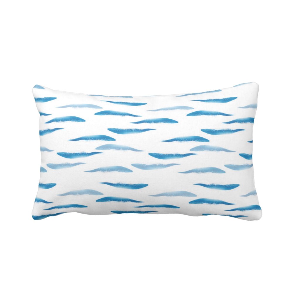 Outdoor Watercolor Waves Throw Pillow Or Cover 14 X 20 Lumbar