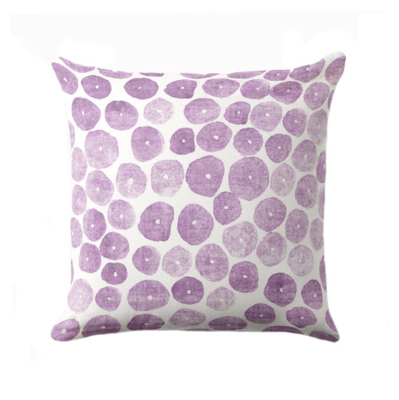 Free Form Watercolor Throw Pillow or Cover Light Amethyst 16 18 20 22 26 Sq Pillows covers Purple Modern abstract art minimalist Print Etsy