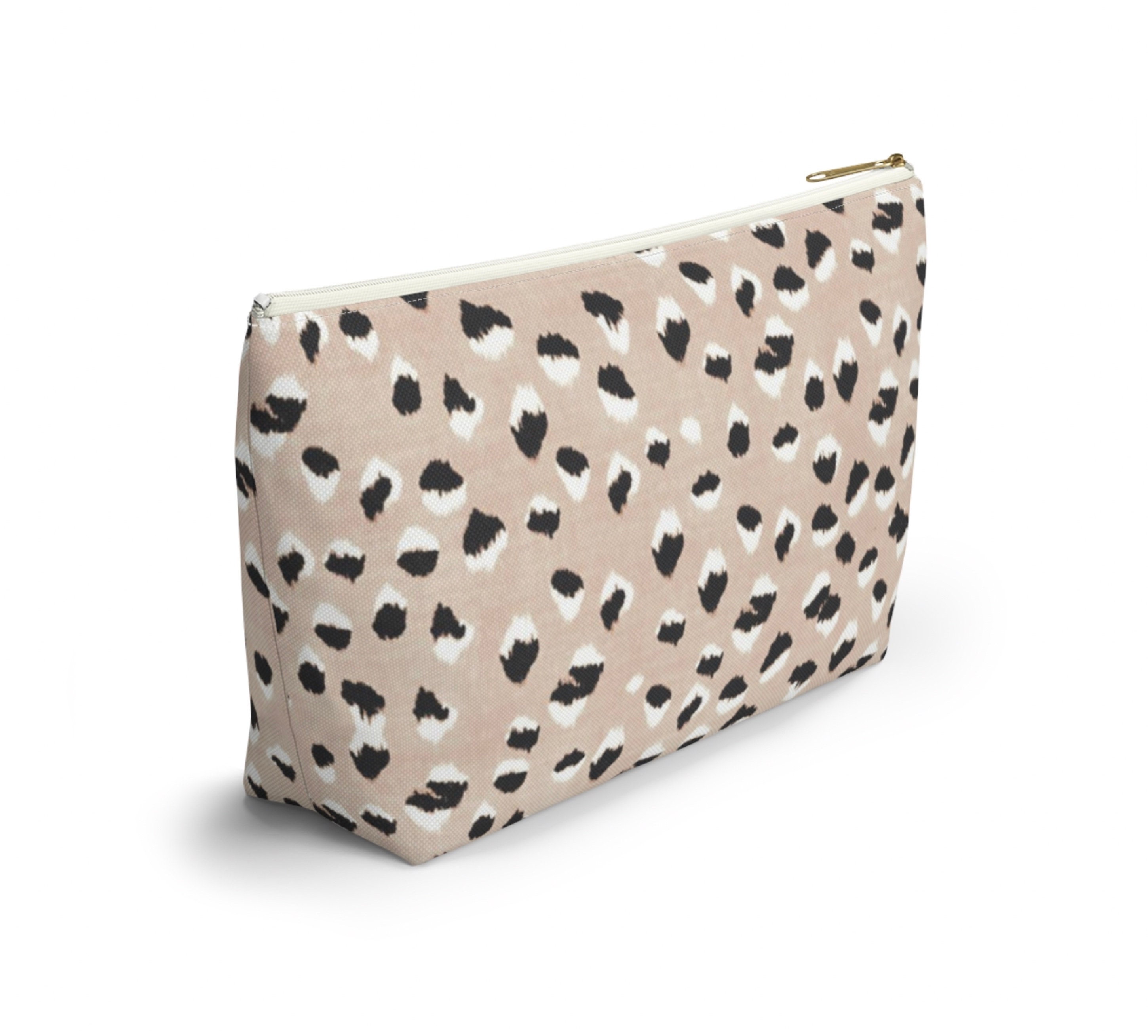 Leopard print cosmetic bag clearance