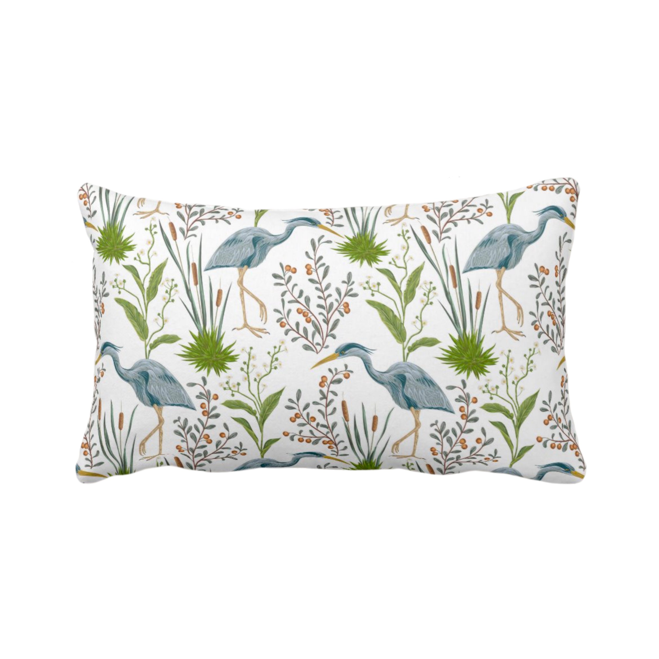 OUTDOOR Blue Heron Throw Pillow or Cover, 14 x 20 Lumbar/Oblong Pillows