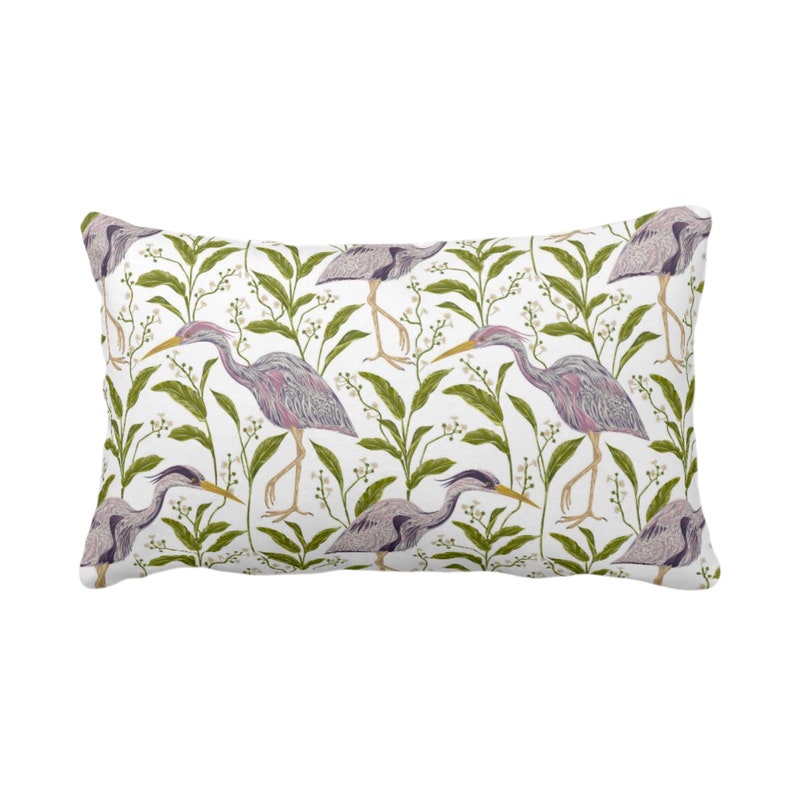 Purple Heron Throw Pillow or Cover 14 x 20