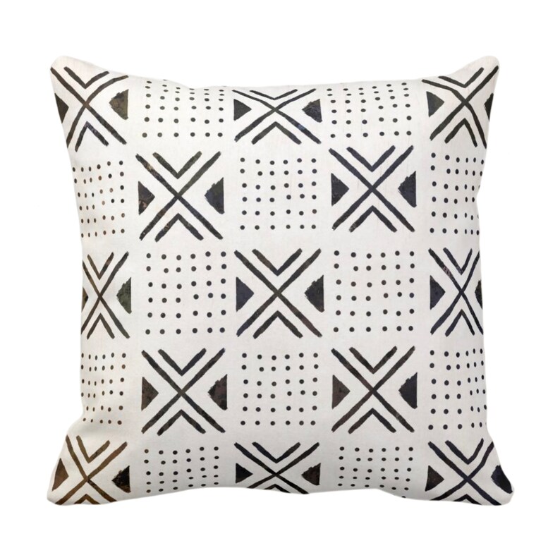 Mud Cloth Print Throw Pillow Or Cover X S Dots Etsy