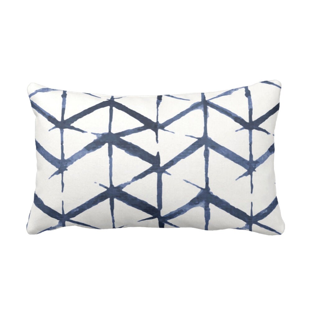 Shadow Chevron Print Throw Pillow Or Cover Navy White 14 X 20