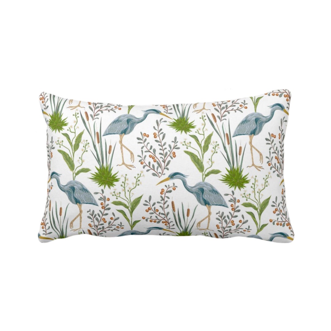 OUTDOOR Blue Heron Throw Pillow or Cover, 14 X 20 Lumbar/oblong Pillows