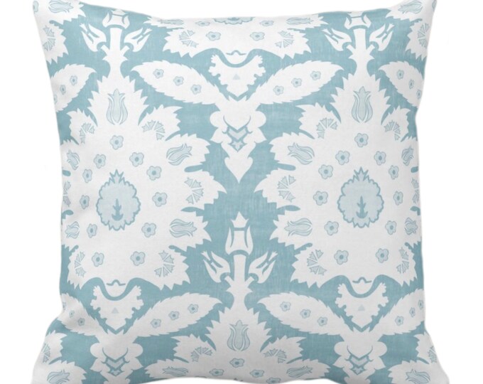 OUTDOOR Sofia Damask Print Throw Pillow/Cover, Ocean Blue/Green 16, 18, 20, 26" Sq Pillows/Covers, Floral/Boho/Tribal/Farmhouse Pattern