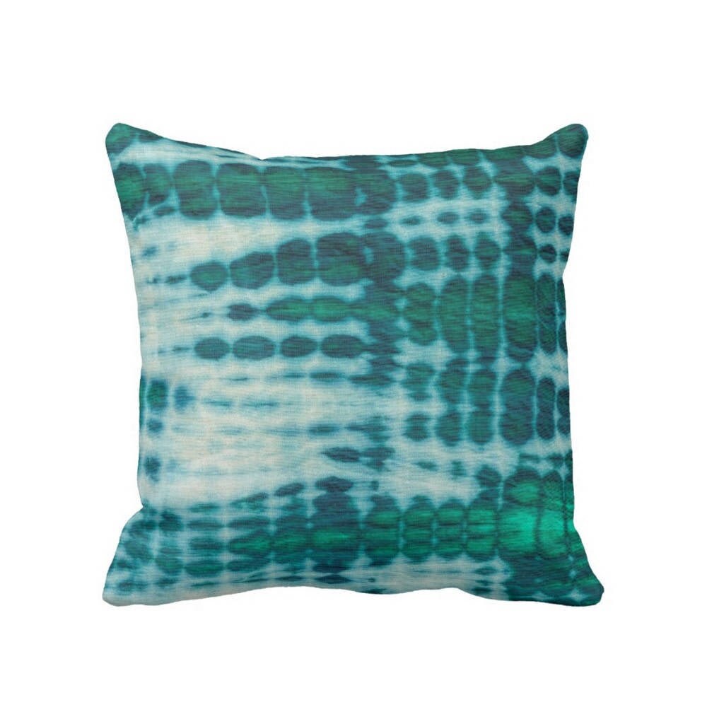 Acid Teal & Emerald Throw Pillow or Cover, 16, 18, 20, 22 or 26 Square