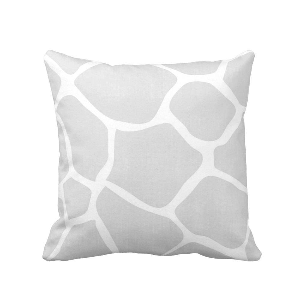 Ready 2 Ship Giraffe Throw Pillow Or Cover Gray White 18 Sq