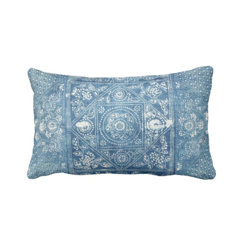 blue batik pillows