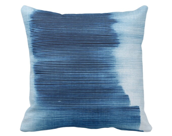 Indigo Ombre Stripe Throw Pillow or Cover 16, 18, 20, 22, 26" Sq Pillows/Covers, Blue Geometric/Art/Print/Design/Striped/Stripes/Geo/Lines