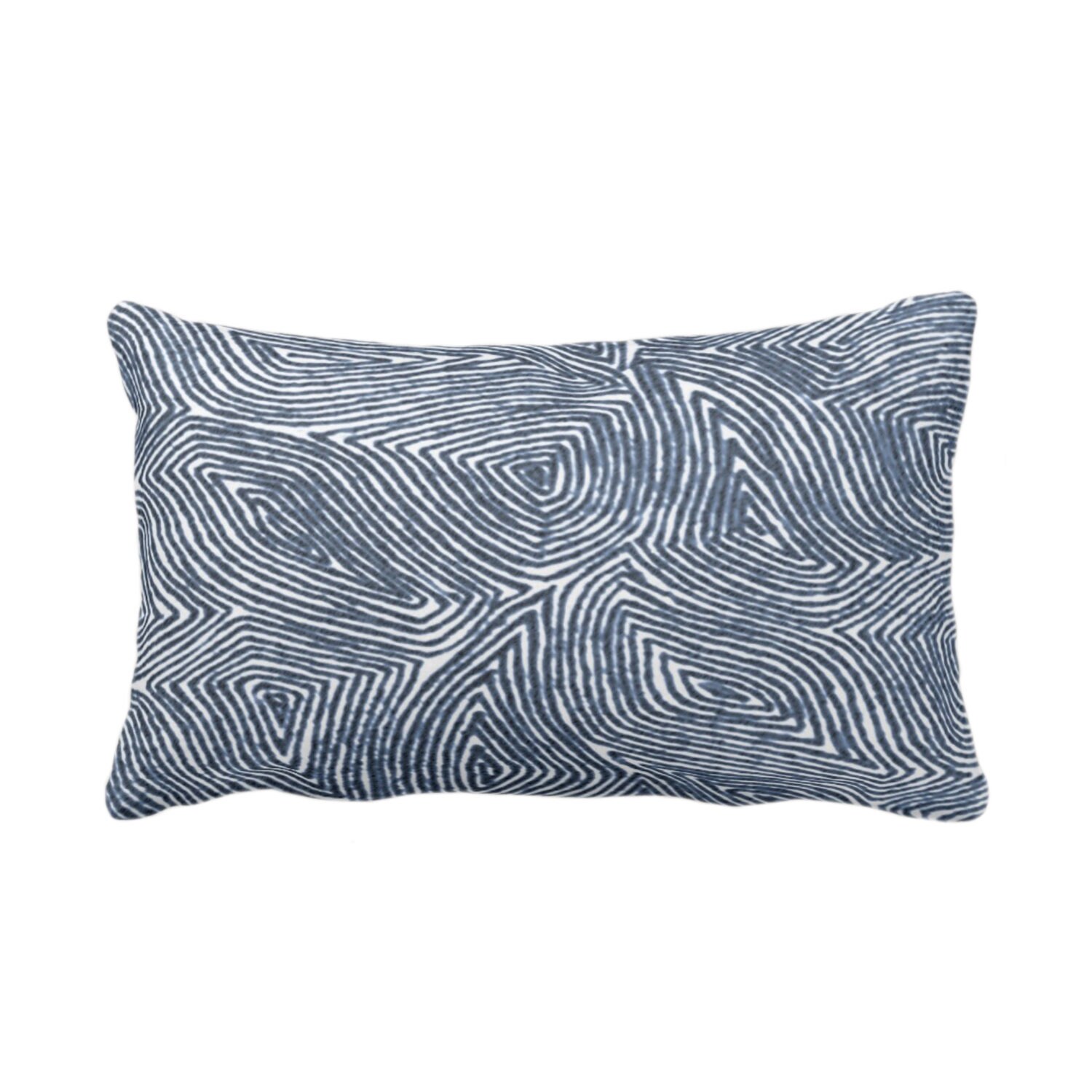 OUTDOOR Sulcata Geo Throw Pillow/Cover, Navy & White 14 x 20 Lumbar