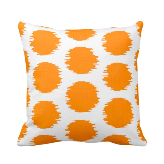 Ikat Dot Throw Pillow Or Cover Orange White 14 16 18 20 Or Etsy