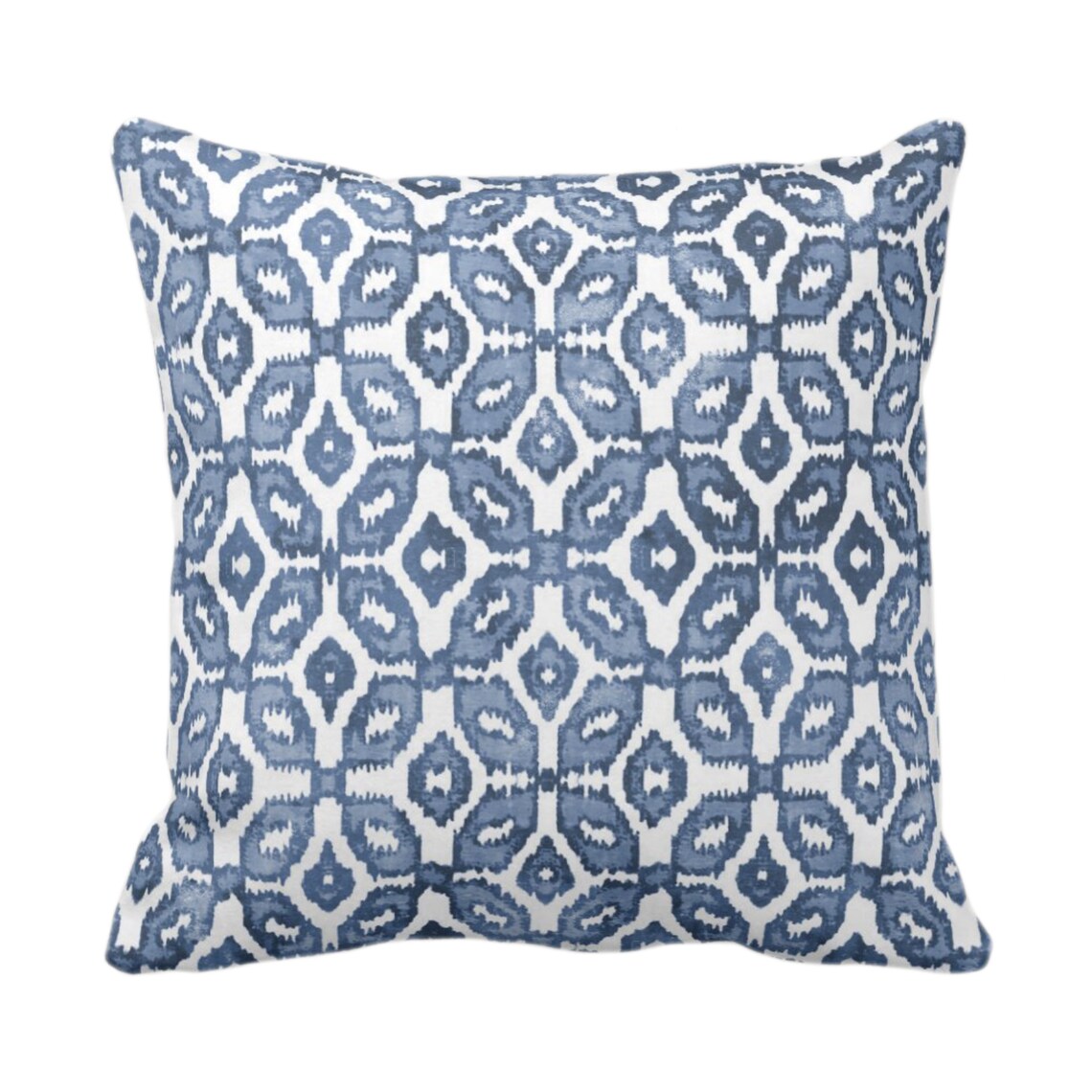OUTDOOR Navy Ikat Throw Pillow or Cover 14 16 18 20 Etsy