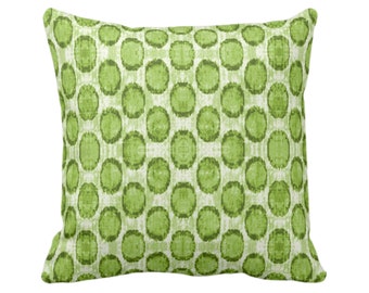 OUTDOOR Ikat Ovals Print Throw Pillow or Cover 14, 16, 18, 20, 26" Sq Pillows/Covers, Kiwi Green Geometric/Dots/Geometric/Geo/Boho Pattern