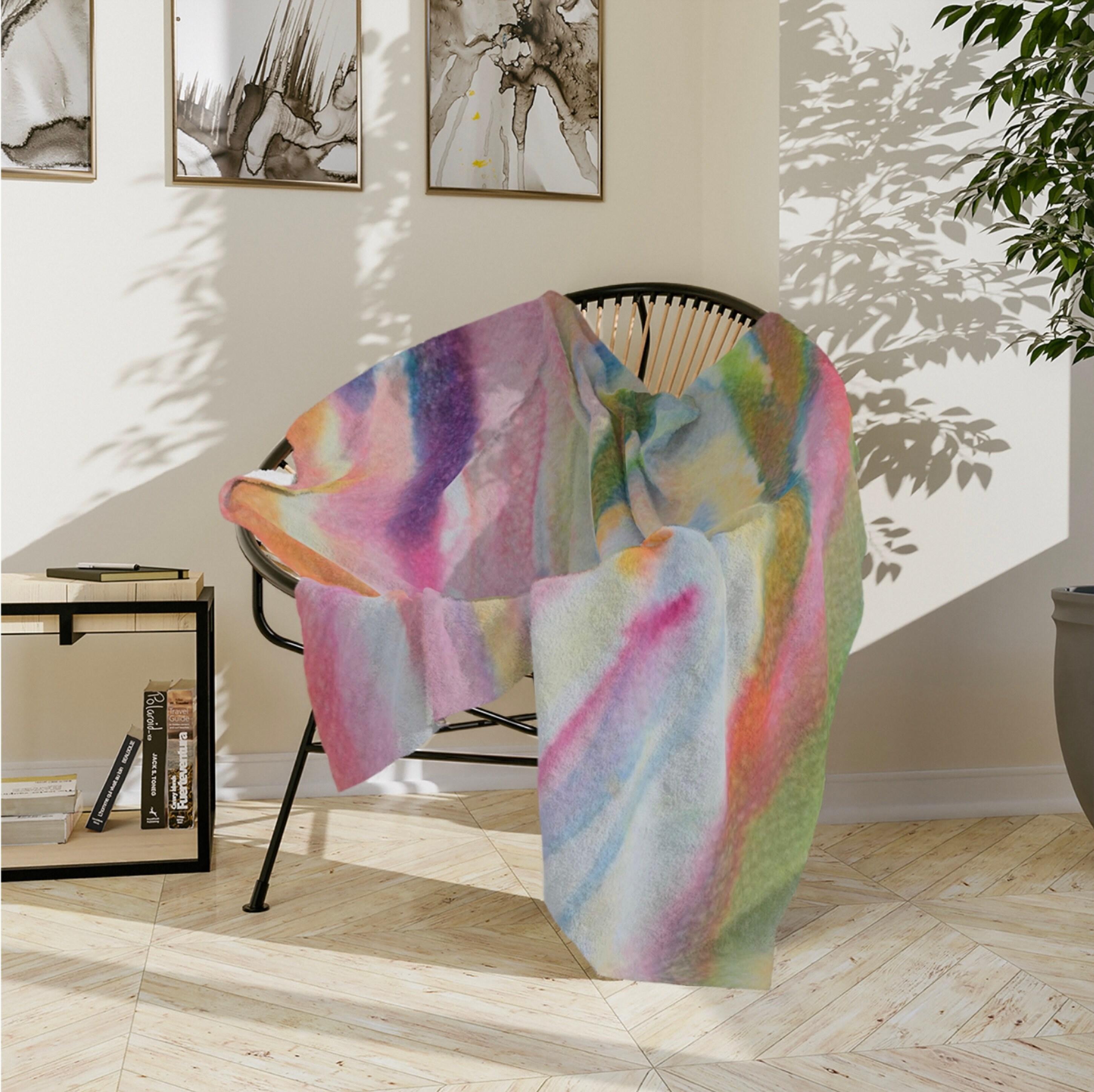 Colorful throw blanket deals