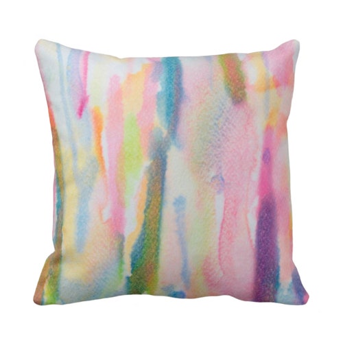 Mirrored Watercolor Throw Pillow Cover 16 18 20 22 Etsy