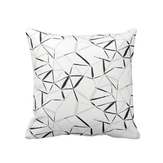 Outdoor Geometric Throw Pillow Or Cover Sand Black White 16 Etsy