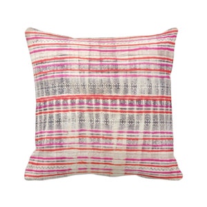 Batik Print Floral Accent/Throw Pillow Cover Blockprint/Boho/Tribal/Vintage/Block/Wood Blue/Berry/Sage Green 14 x 20 Lumbar Covers