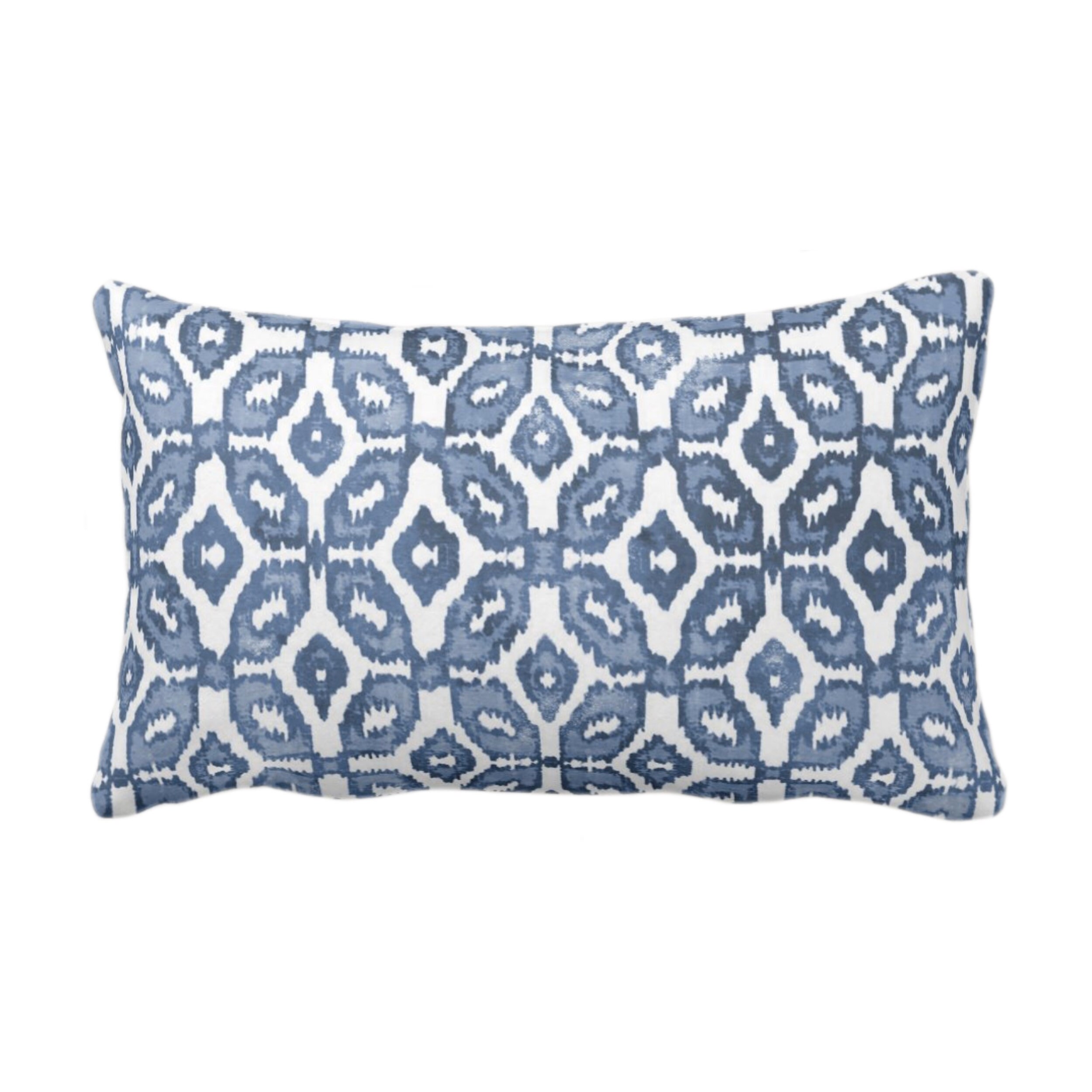 navy ikat pillow