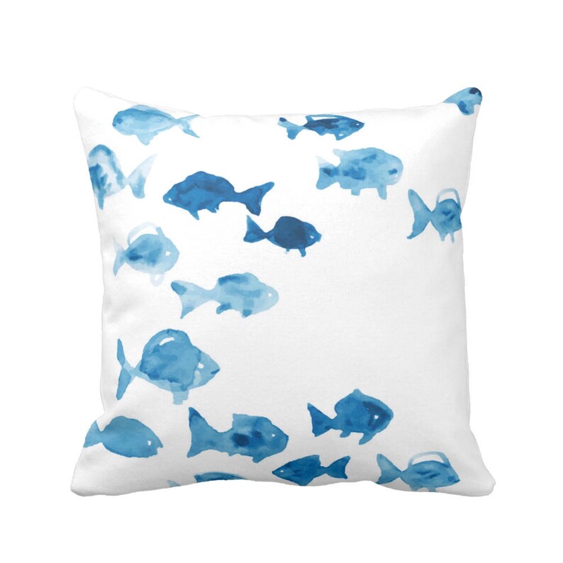 OUTDOOR Fishies Throw Pillow or Cover 14 16 18 20 Sq Etsy