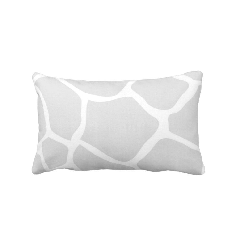 Giraffe Print Throw Pillow Or Cover Gray White 14 X 20 Lumbar