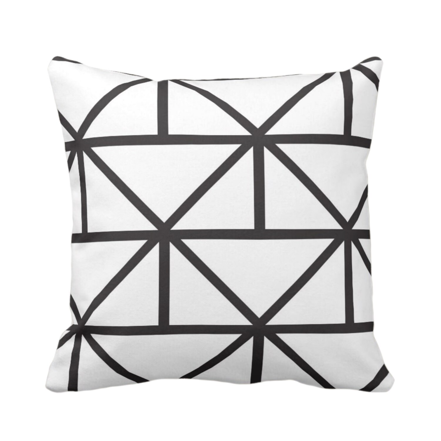 OUTDOOR SALE Geometric Throw Pillow Cover, Modern Black/White Print