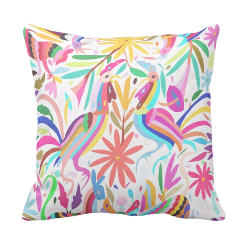 20 Printed 14 ColorfulAnimalBohoPinkFloralFlowerRooster Print 16 26 Sq Pillows 18 OUTDOOR Otomi Pinks Throw Pillow