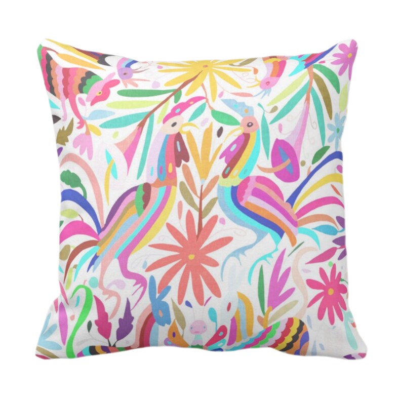 20 Printed 14 ColorfulAnimalBohoPinkFloralFlowerRooster Print 16 26 Sq Pillows 18 OUTDOOR Otomi Pinks Throw Pillow