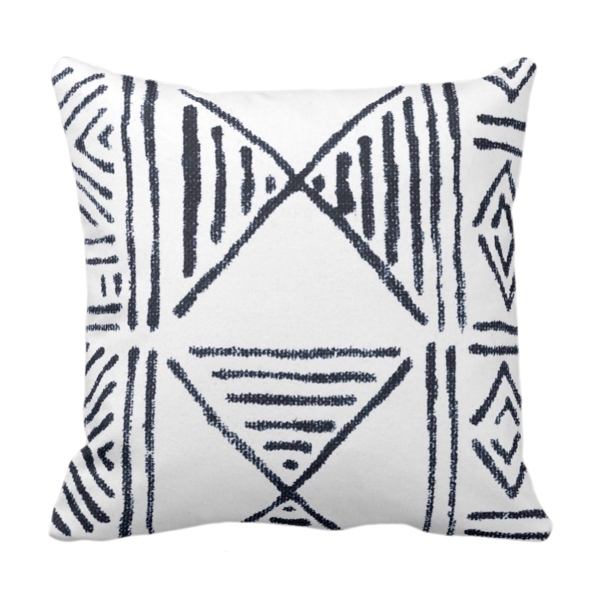navy mudcloth pillow