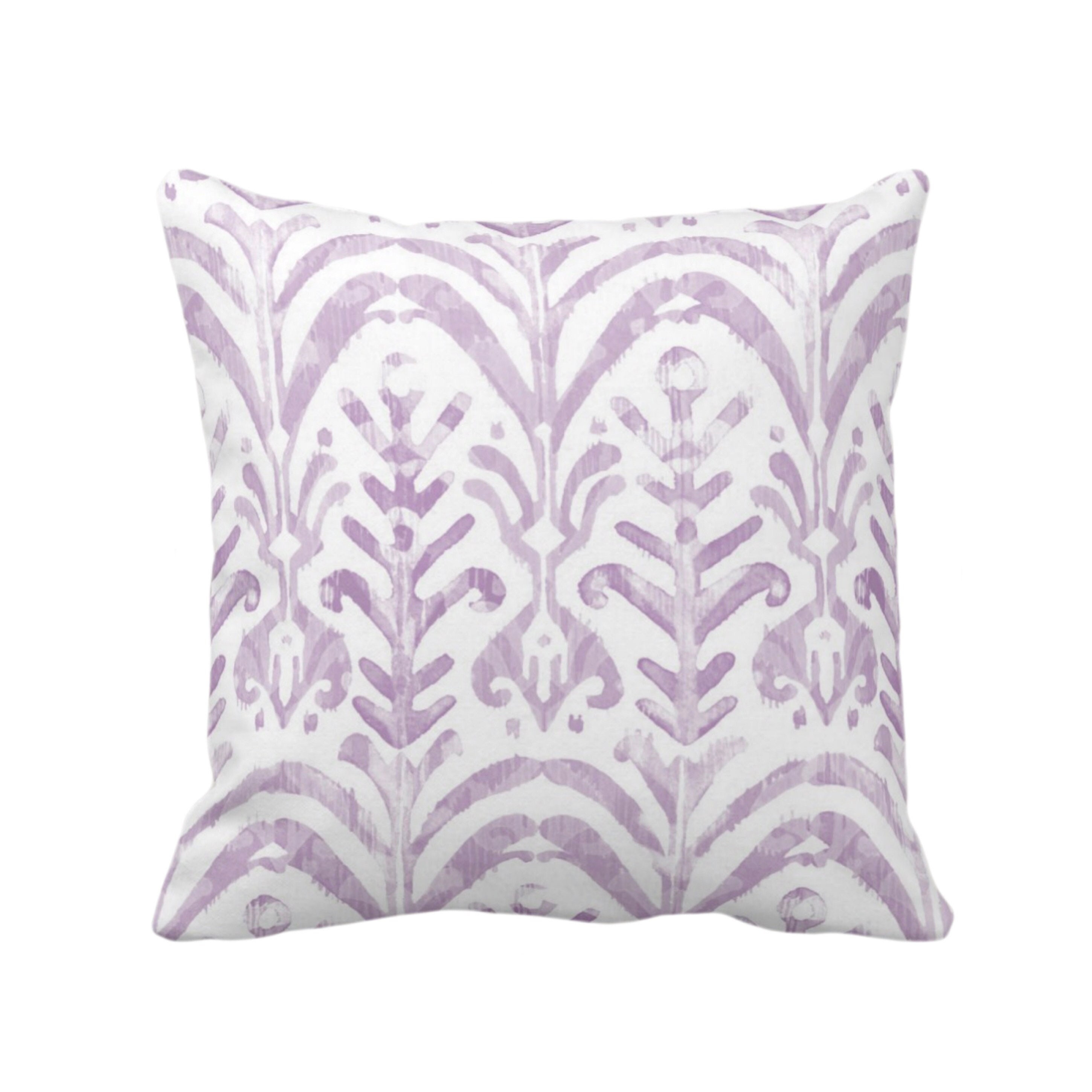 Watercolor Print Throw Pillow or Cover Lavender white 16 18 20
