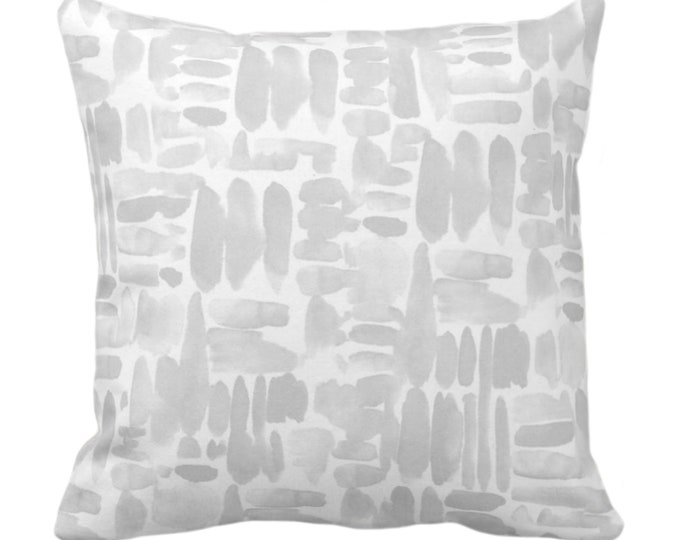 OUTDOOR Brush Strokes Throw Pillow or Cover, Frost Gray 14, 16, 18, 20, 26" Sq Pillows/Covers Watercolor/Hand-Painted/Modern/Abstract Print