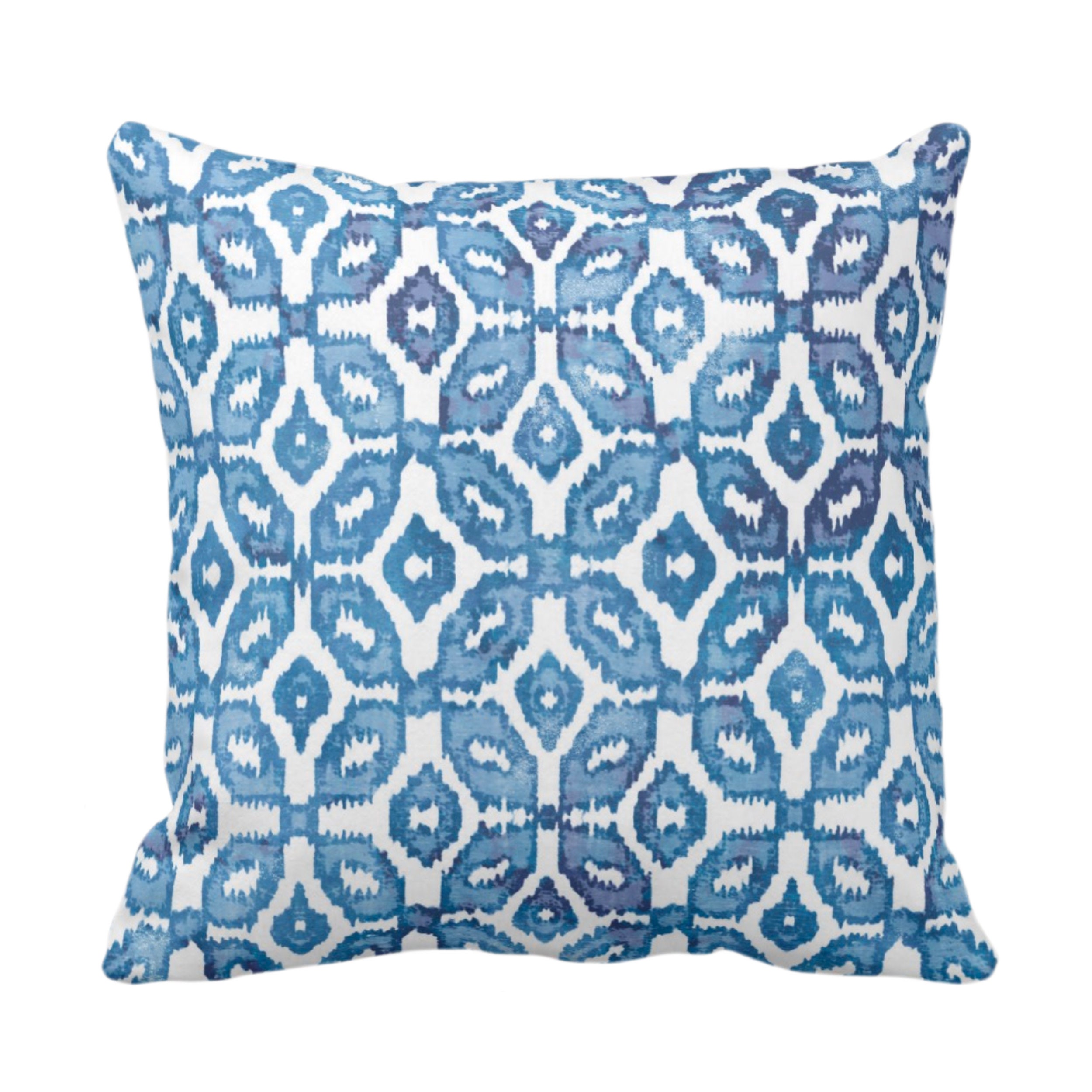 Indigo Ikat Throw Pillow or Cover 16, 18, 20, 22 or 26 Sq Pillows or