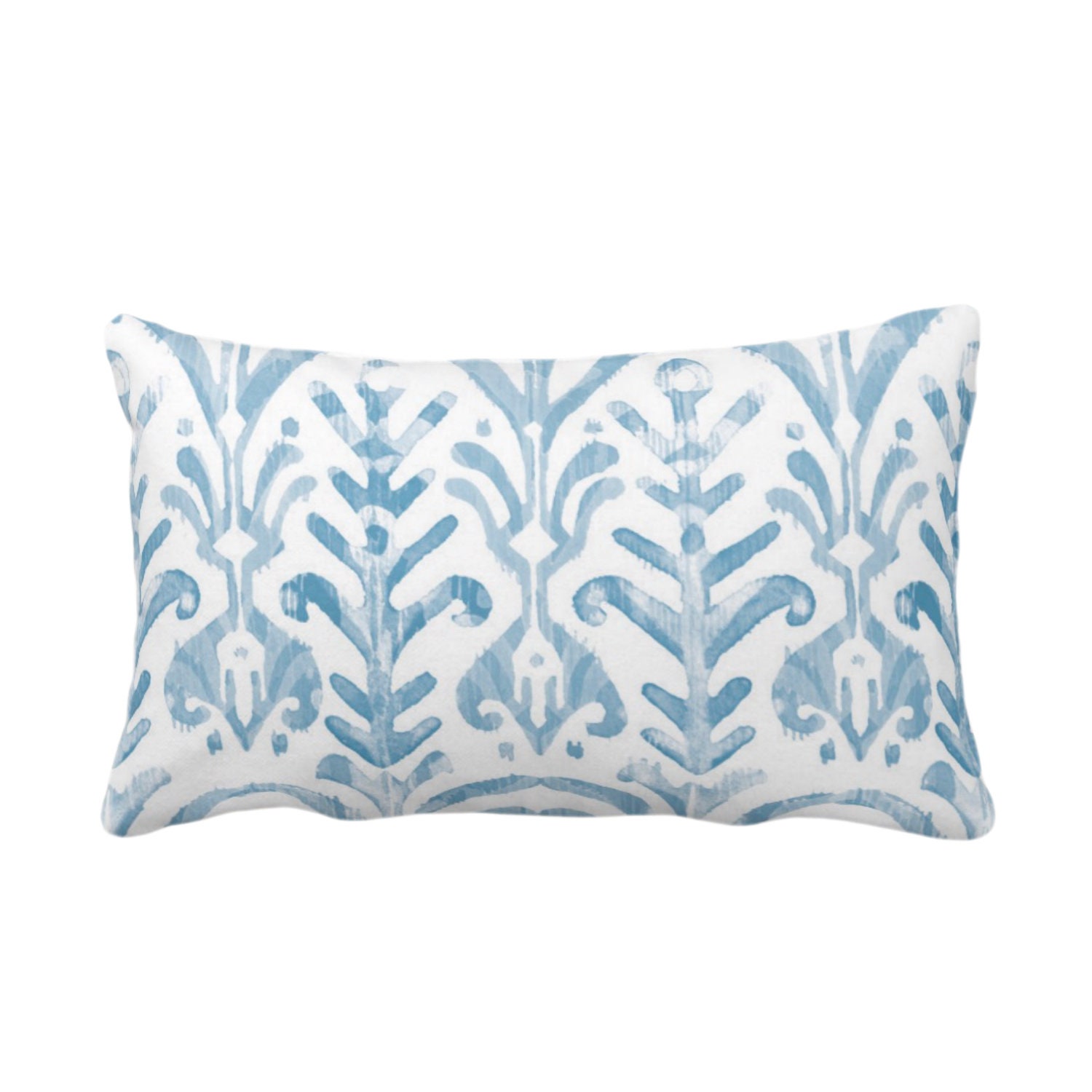 OUTDOOR Watercolor Print Throw Pillow or Cover, Dusty Blue/White 14 x