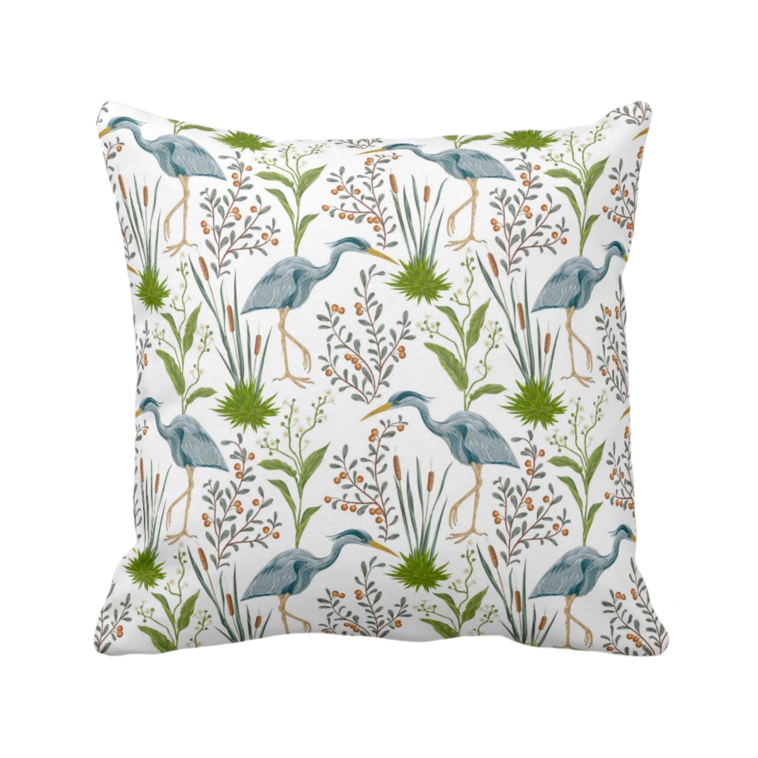 Blue Heron Throw Pillow or Cover 16, 18, 20, 22, 26 Sq Pillows/Covers