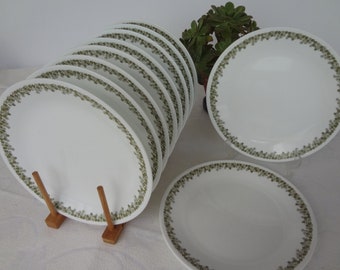 Vintage Corelle Dinner Plate, Spring Blossom Green Flowers, USA Made