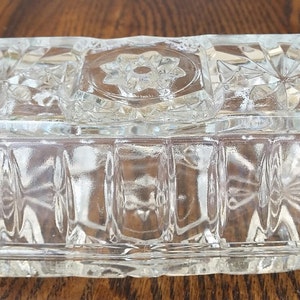 Vintage Anchor Hocking Star Pattern Butter Dish