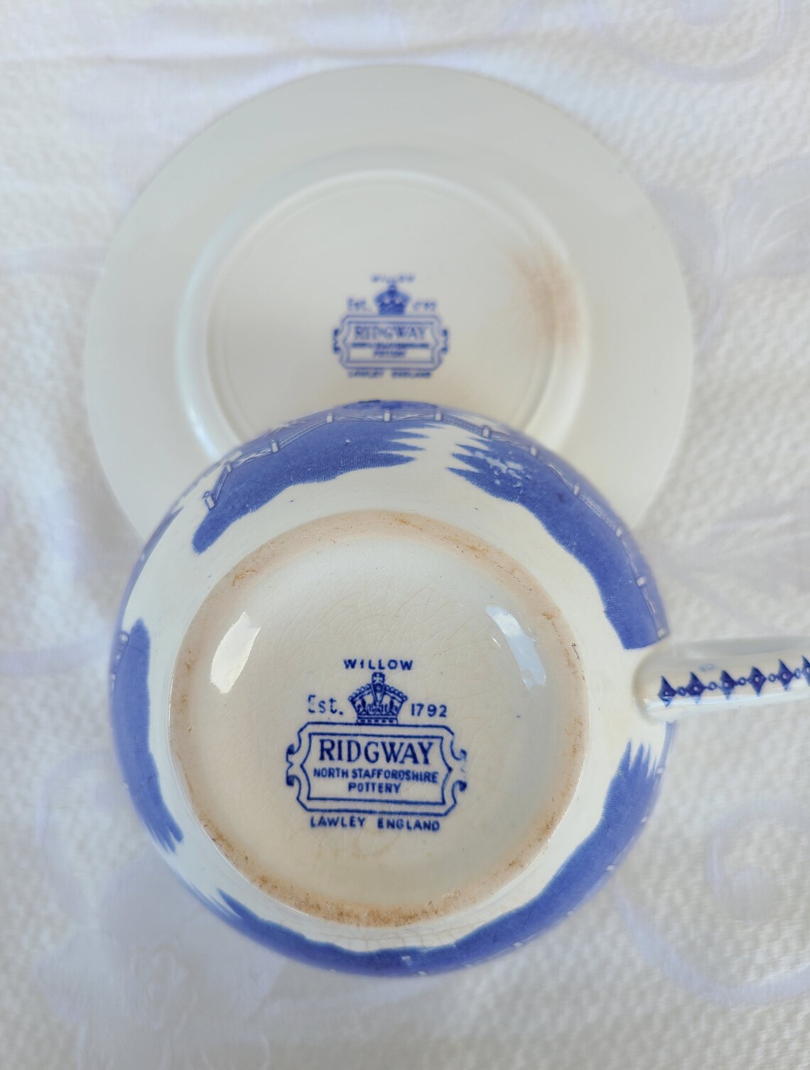 Ridgway North Staffordshire Pottery Lawley England Large Blue Etsy