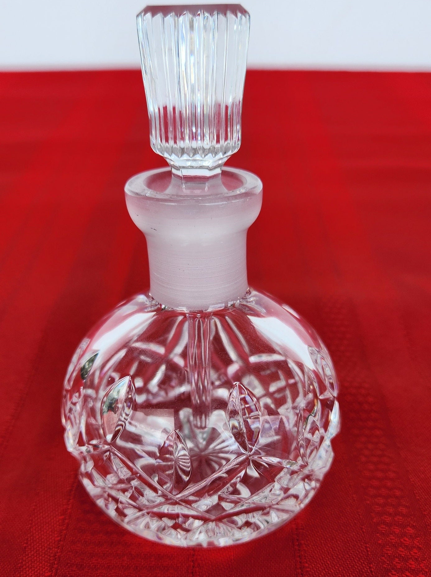 Waterford Lismore Cut Crystal Perfume Bottle, Hand Blown Crystal